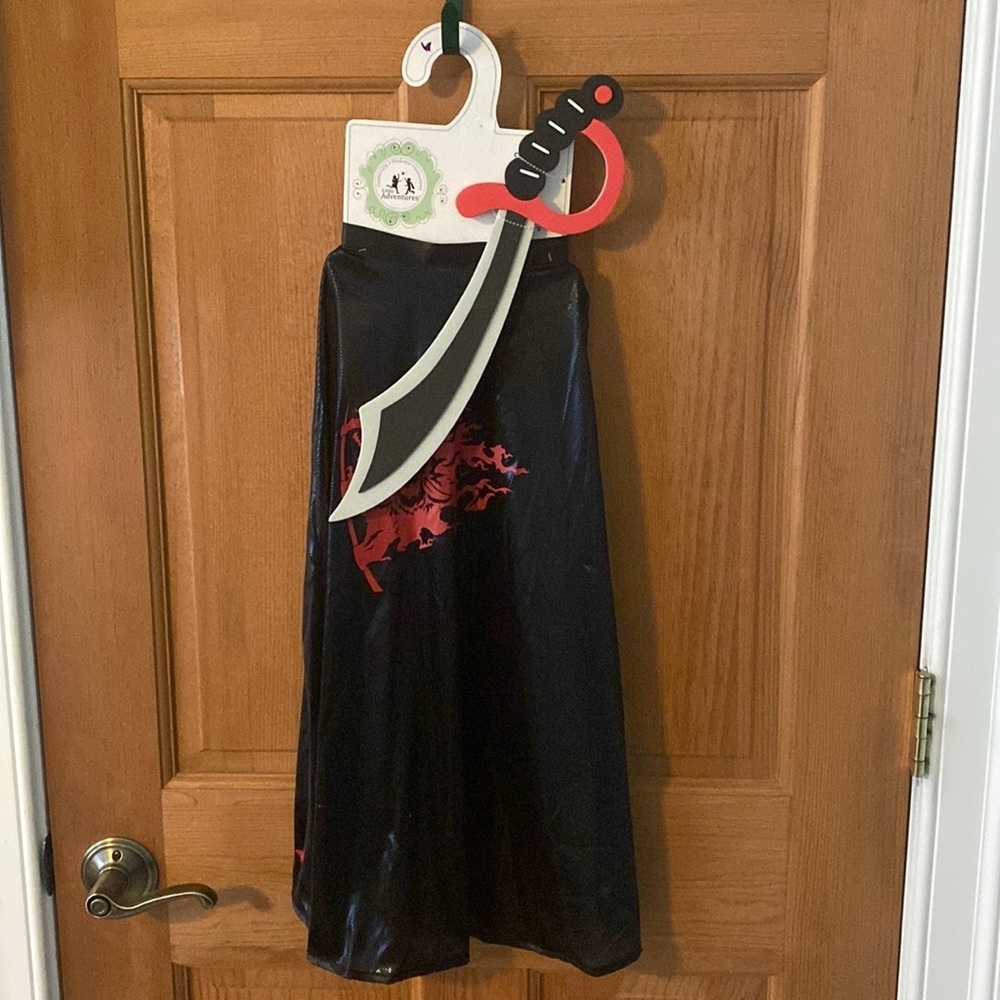Little Adventures Pirate Cape & Sword Set Halloween Costume NEW